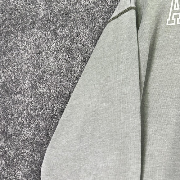 American Eagle Sweatshirt Womens Small Gray Green Fleece Crewneck Graphic Logo - Picture 7 of 10